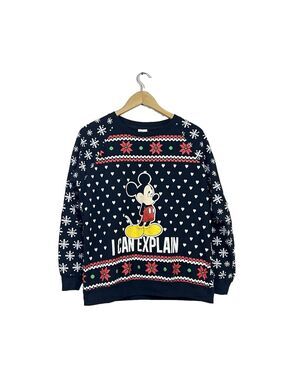 Disney Mickey Mouse I CAN EXPLAIN Long Sleeve Sweater Juniors Large (11-13)